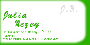 julia mezey business card